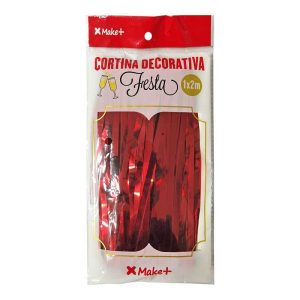 ARTIGO PARA DECORACAO CORTINA METALIZ. VERMELHO 1X2M UNIDADE 5504 - MAKE+