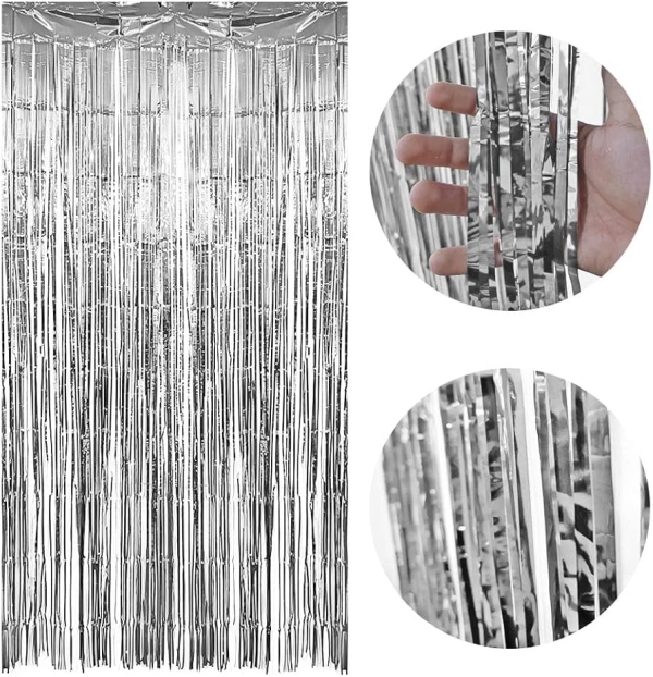 ARTIGO PARA DECORACAO CORTINA METALIZ. PRATA 1X2M UNIDADE 5502 - MAKE+ - Image 2