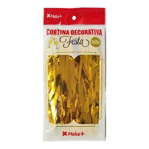 ARTIGO PARA DECORACAO CORTINA METALIZ. DOURADO 1X2M UNIDADE 5500 - MAKE+