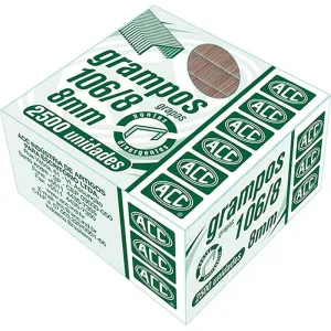 GRAMPO PARA GRAMPEADOR 106/8 GALVANIZADO 2500 GRAMPOS CAIXA 9.24.15.23-7 - ACC