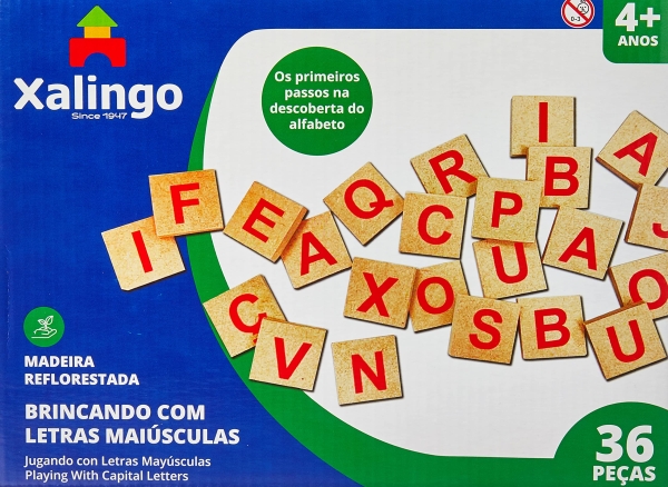 BRINQUEDO PEDAGOGICO MADEIRA BRINCANDO COM AS LETRAS 36PCS. UNIDADE 5269-8 - XALINGO