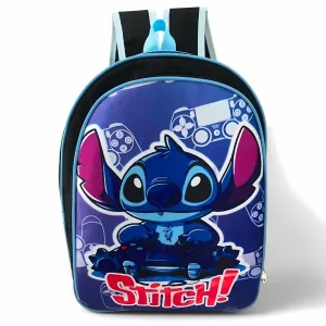 MOCHILA DE COSTAS BÁSICA STITCH - 2 BOLSOS