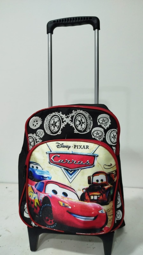 MOCHILA DE RODINHA PEQUENA BÁSICA CARROS- 2 BOLSOS - Image 2