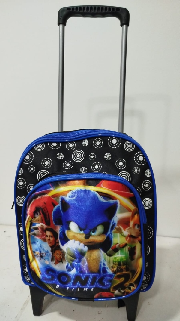 MOCHILA DE RODINHA PEQUENA BÁSICA SONIC- 2 BOLSOS - Image 3
