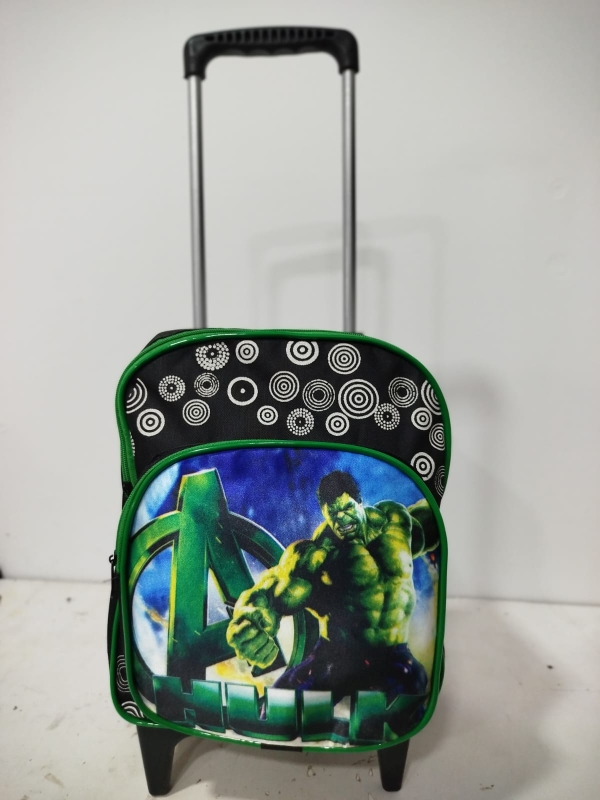 MOCHILA DE RODINHA PEQUENA BÁSICA HULK- 2 BOLSOS