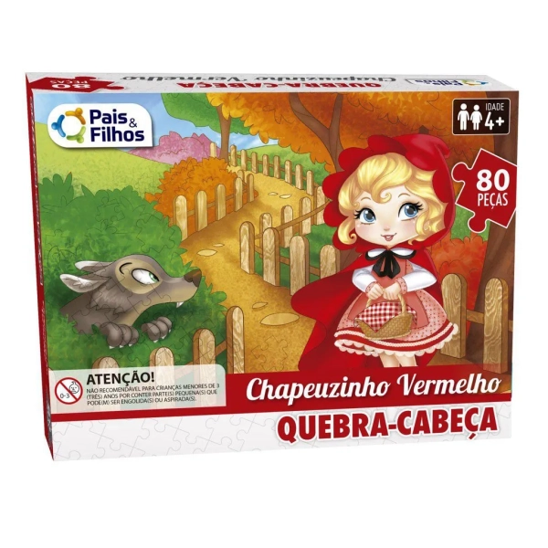 Quebra-cabeça (cartonado) Chapeuzinho Vermelho 80pcs - Pais E Filhos - Image 3