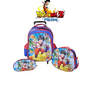 KIT MOCHILA DE RODINHA + LANCHEIRA + ESTOJO - DRAGONBALL Z