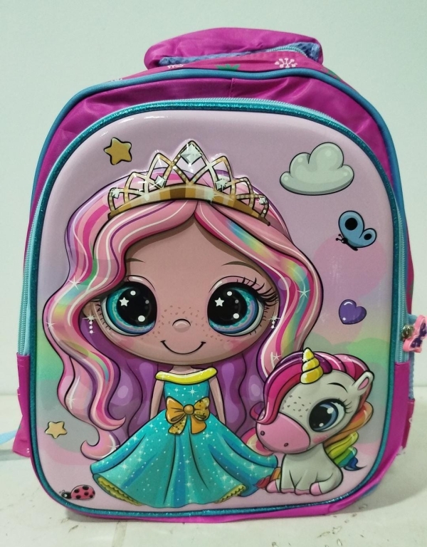 Mochila de costas reforçada média 36cm  - PRINCESA E UNICÓNIO