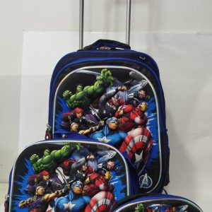 KIT MOCHILA DE RODINHA + LANCHEIRA + ESTOJO - PERSONAGENS MARVELLL