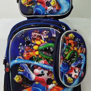 KIT MOCHILA DE RODINHA + LANCHEIRA + ESTOJO - PERSONAGENS SUPER MARIO