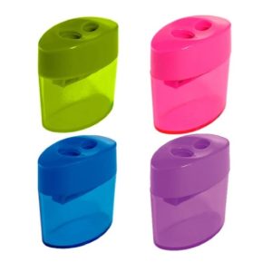 APONTADOR COM DEPOSITO 2 FUROS CIS-346 PLASTICO CORES SORT.  - SERTIC