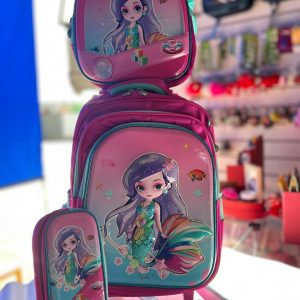 KIT MOCHILA DE RODINHA + LANCHEIRA + ESTOJO - SEREIA