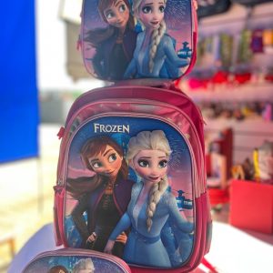 KIT MOCHILA DE RODINHA + LANCHEIRA + ESTOJO - FROZEN E ANA  ROSA