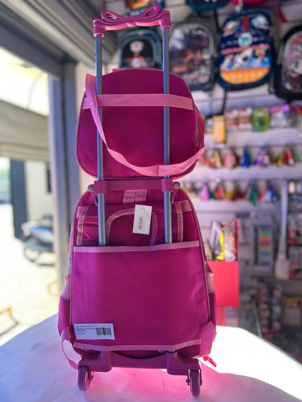 KIT MOCHILA DE RODINHA + LANCHEIRA + ESTOJO - FROZEN ROSA CLARO - Image 2