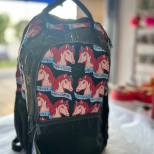 Mochila de costas reforçada - UNICÓRNEO NA COR PRETA