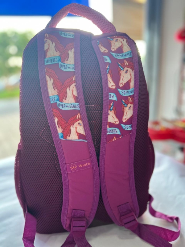 Mochila de costas reforçada - UNICÓRNEO NA COR ROSA - Image 3