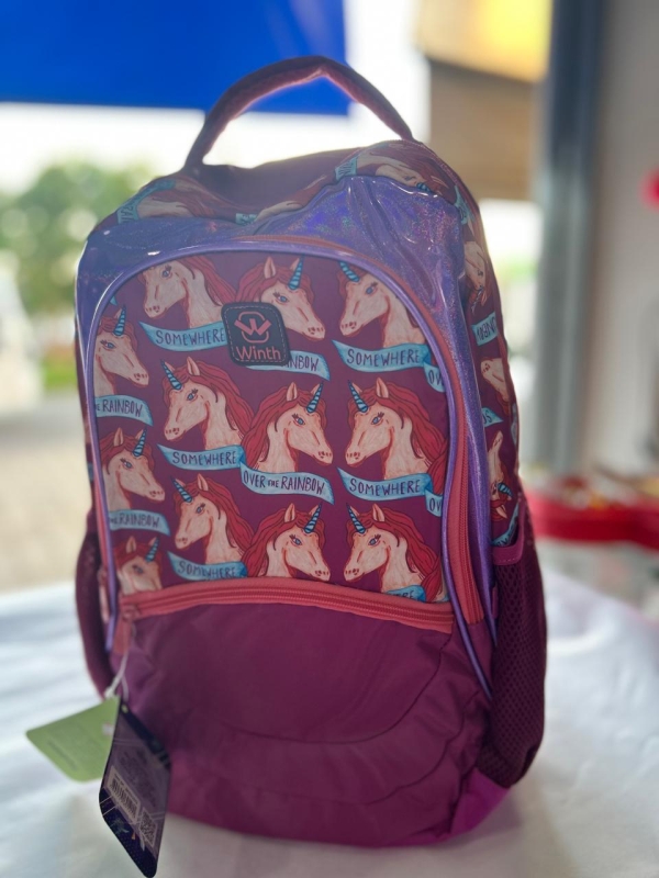 Mochila de costas reforçada - UNICÓRNEO NA COR ROSA