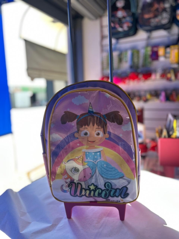 MOCHILA DE RODINHA BÁSICA UNICORN - 2 BOLSOS