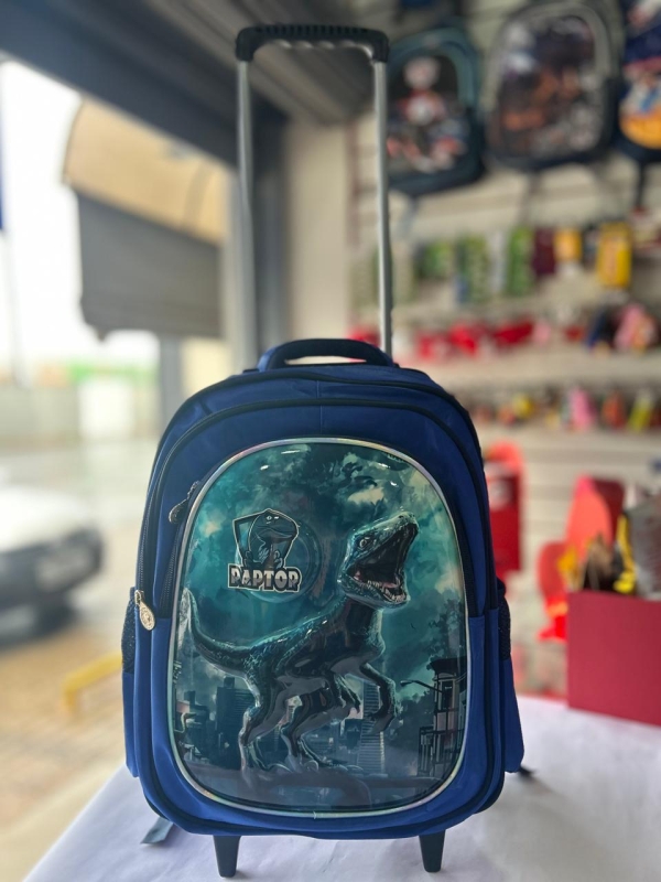 Mochila Rodinha Reforçada - DINOSSAURO RAPTOR
