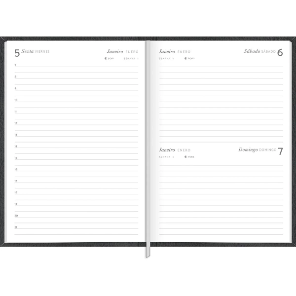 Agenda 2025 Torino Preta Costurada 176 fls. 134 mm x 192 mm - Tilibra - Image 2
