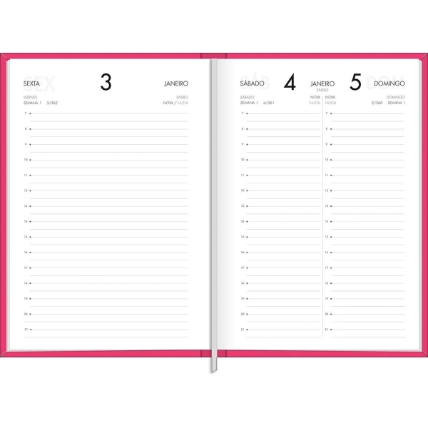 Agenda 2025 Napoli Costurada Rosa 176 fls. 134 mm x 192 mm - Tilibra - Image 2