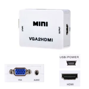 Mini Conversor Adaptador HDMI para VGA + Áudio