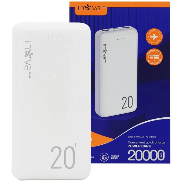 Carregador Portátil Power Bank 20.000Mah 2 Saídas Usb Inova - Image 2