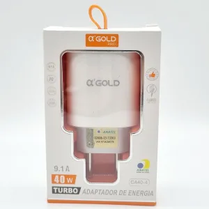 Fonte Carregadora Turbo PD 40w 2 entradas USB e Usb a'Gold