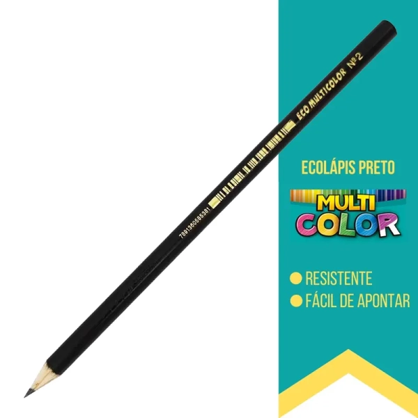 Lápis Preto Sextavado Multicolor Super Eco N.2 - Faber-Castell