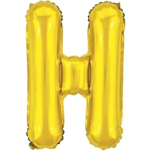 Balão metalizado Dourado Letra H com 40 cm - Make+