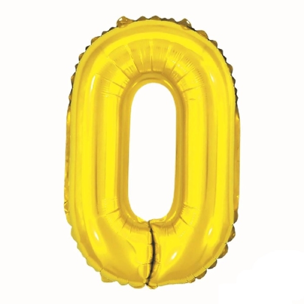 Balão metalizado Dourado Letra O com 40 cm - Make+
