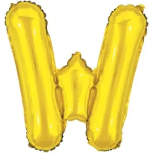 Balão metalizado Dourado Letra W com 40 cm - Make+
