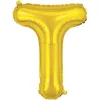 Balão metalizado Dourado Letra T com 40 cm - Make+