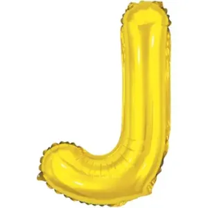 Balão metalizado Dourado Letra J com 40 cm - Make+