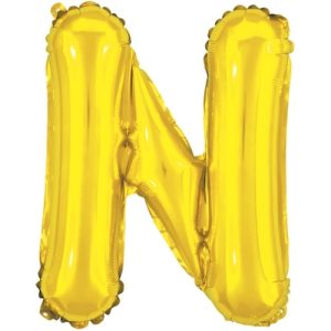 Balão metalizado Dourado Letra N com 40 cm - Make+