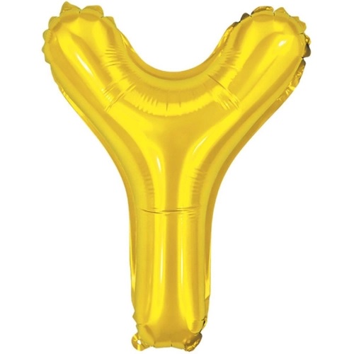 Balão metalizado Dourado Letra Y com 40 cm - Make+