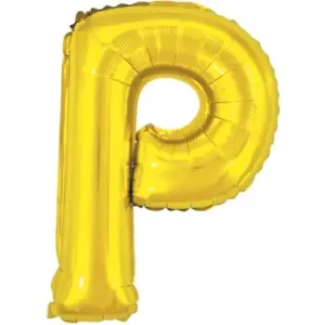Balão metalizado Dourado Letra P com 40 cm - Make+