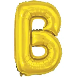Balão metalizado Dourado Letra B com 40 cm - Make+