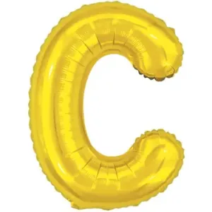 Balão metalizado Dourado Letra C com 40 cm - Make+