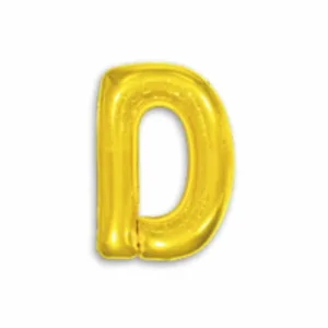Balão metalizado Dourado Letra D com 40 cm - Make+