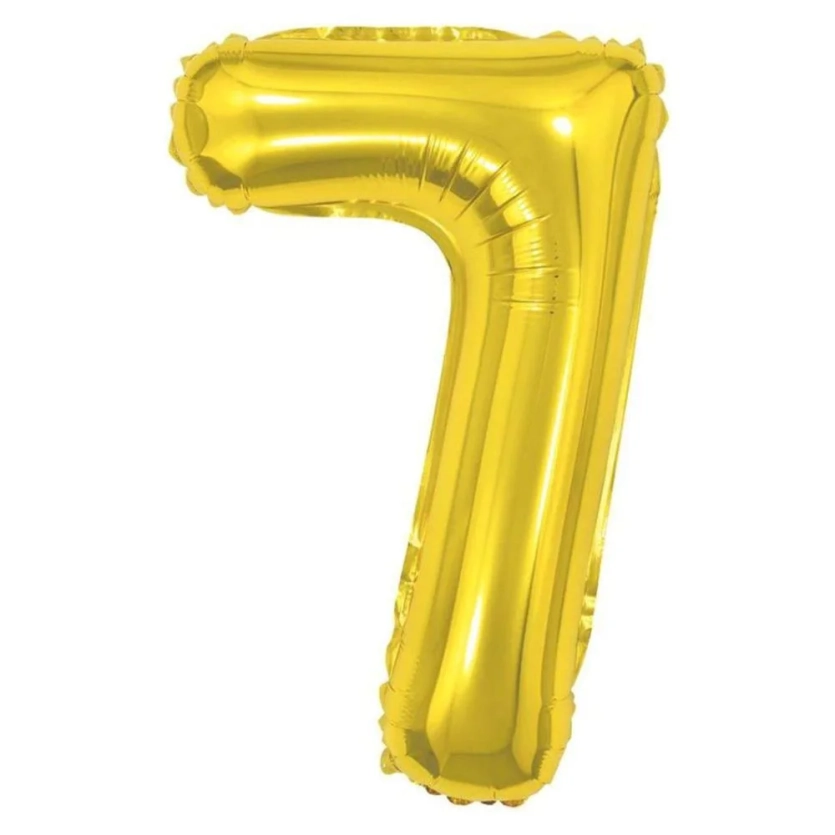 Balão metalizado Dourado Número 7 com 40 cm - Make+