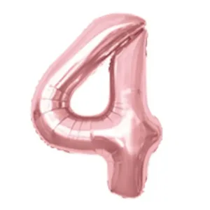 Balão metalizado Rosê Número 4 com 40 cm - Make+