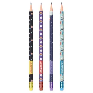 LAPIS PRETO REDONDO DECORADO ASTRONAUTA HB C/BORRACHA (S) - LEONORA