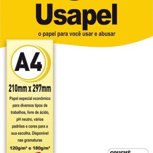 PAPEL COUCHE 180G A4 BRANCO C/50 USAPEL(E)