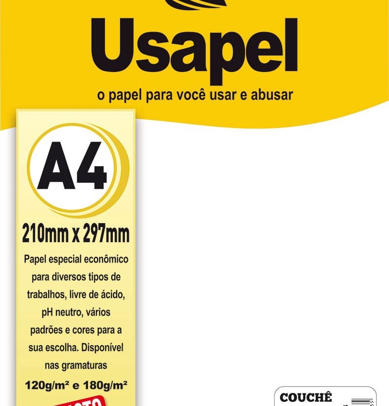 PAPEL COUCHE 180G A4 BRANCO C/50 USAPEL(E)