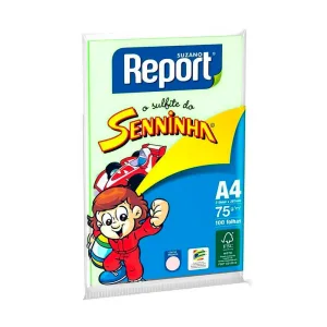 PAPEL REPORT SENNINHA A4 75G VERDE 100F