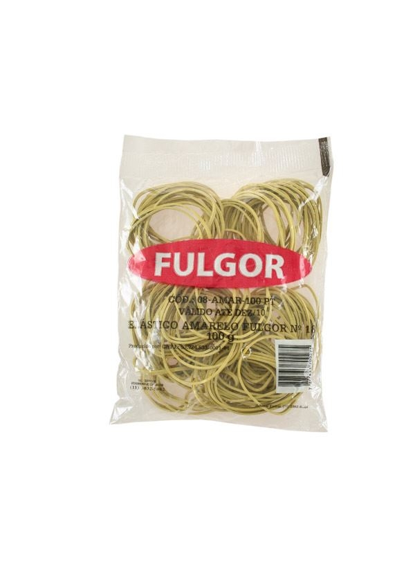 ELASTICO AMARELO LATEX N.18 PCT/ 100GRS PACOTE 416 - FULGOR