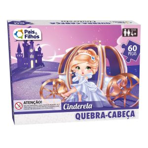 QUEBRA-CABECA CARTONADO CINDERELA 60PCS UNIDADE 2852 - PAIS E FILHOS