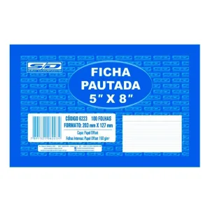 Ficha Pautada 5X8 152 mm x 102 mm - SD/Animativa