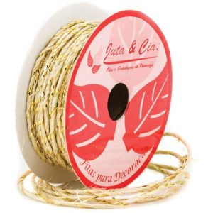 Sisal Simples 10 m Cru/Palha com Dourado - Aramex